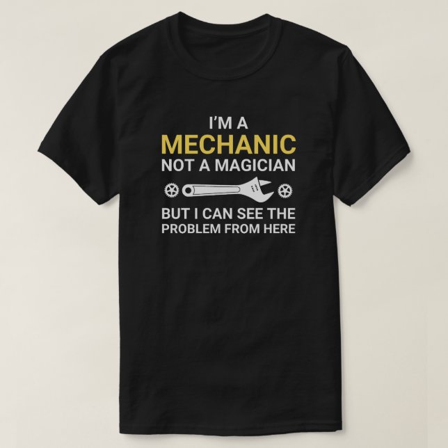 Funny Mechanic Quote Black T Shirt (Design framsida)
