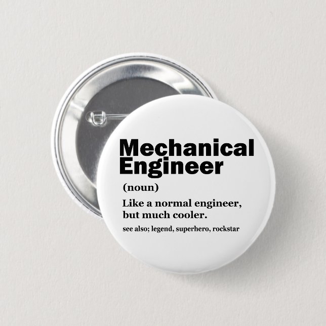 Funny Mechanical Engineer Definition Engineering Knapp (Framsida & baksida)