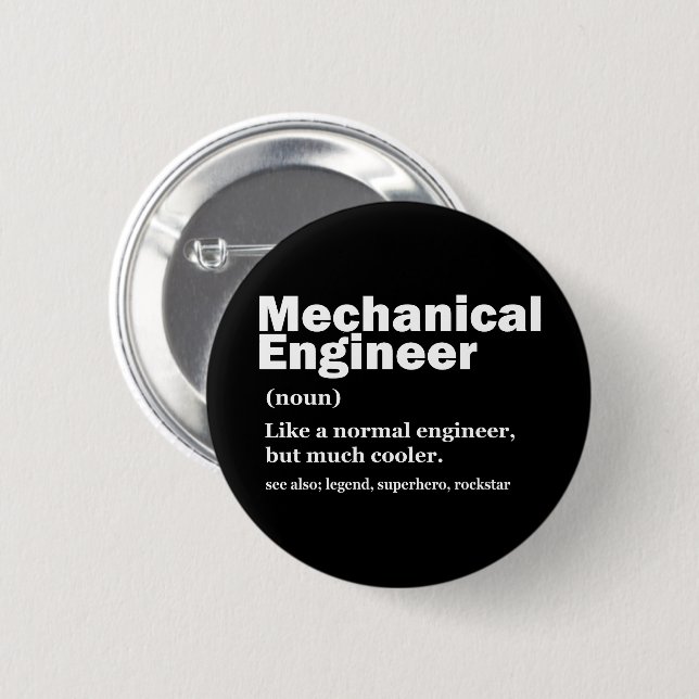 Funny Mechanical Engineer Definition Engineering Knapp (Framsida & baksida)