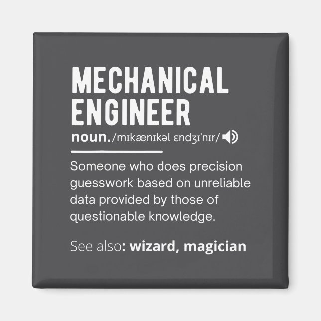 Funny Mechanical Engineer Definition Engineering  Magnet (Framsidan)