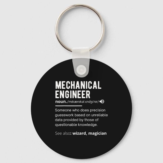 Funny Mechanical Engineer Definition Engineering  Nyckelring (Framsida)