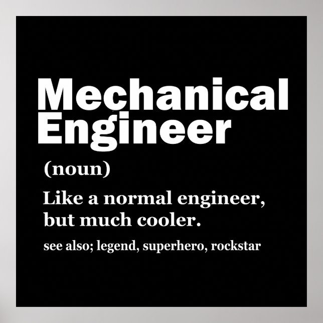 Funny Mechanical Engineer Definition Engineering Poster (Framsidan)
