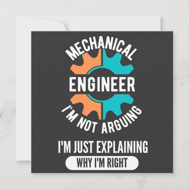 Funny Mechanical Engineer, Mechanical Engineering Inbjudningar (Framsida)