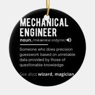 Funny Mechanical Ingenjör Definition Engineering Julgransprydnad Keramik