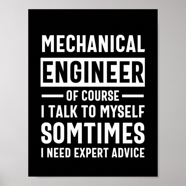 Funny Mechanical Ingenjör Gift Poster (Framsidan)