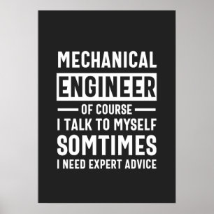 Funny Mechanical Ingenjör Gift Poster