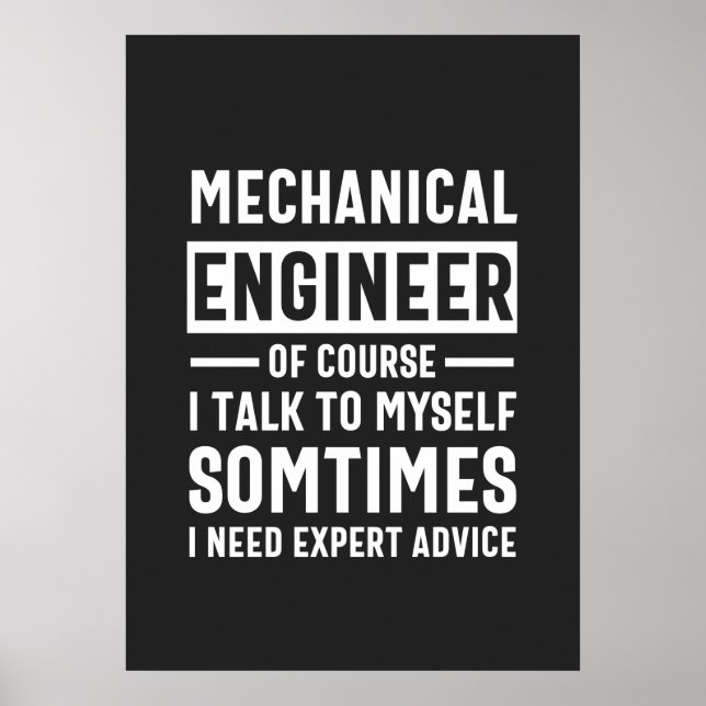 Funny Mechanical Ingenjör Gift Poster (Framsidan)