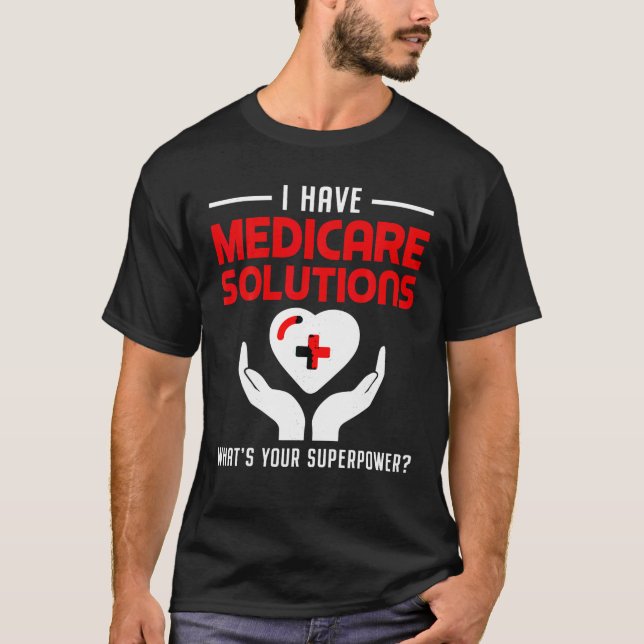 Funny Mediaförsäkring Agent Broker Medicare Solu T Shirt (Framsida)