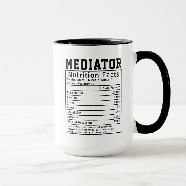 Funny Mediator Nutrition Facts Employee Gift Mugg (Höger)
