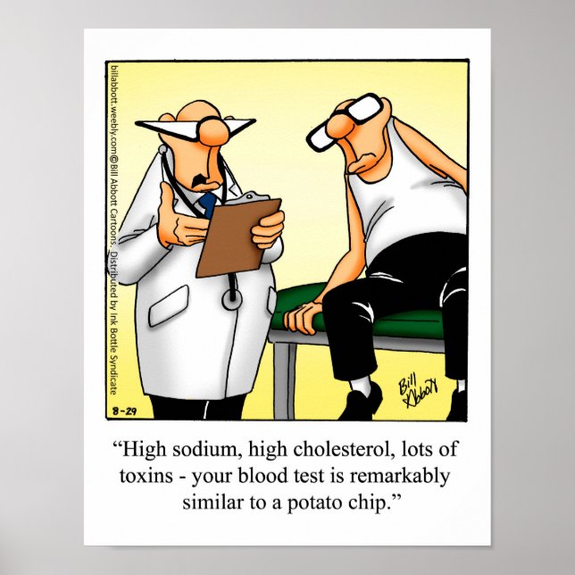 Funny Medical Humor Poster "Potato Chip" (Framsidan)