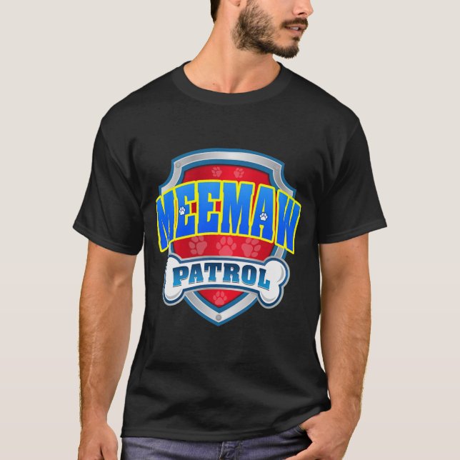 Funny Meemaw Patrol Hund Mamma Pappa För manar Kvi T Shirt (Framsida)