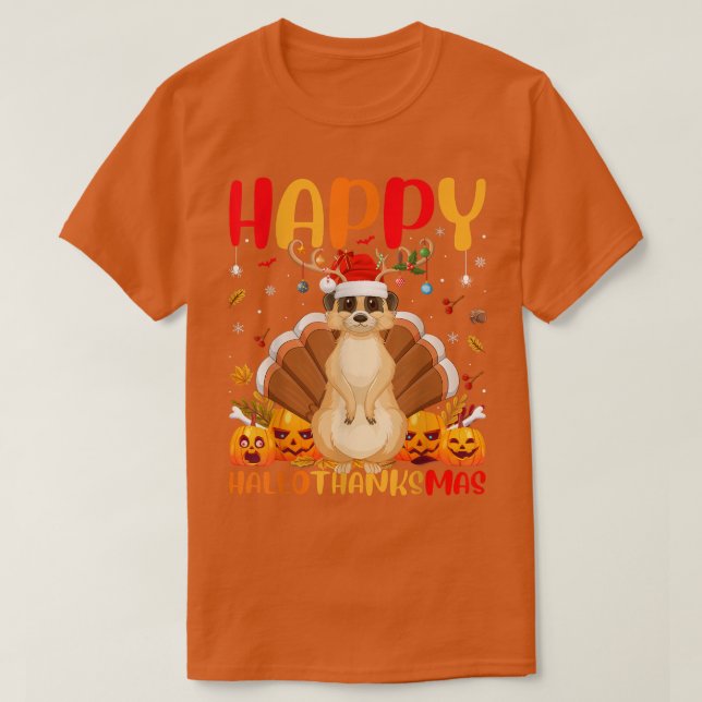 Funny Meerkat Animal Lover Happy Meerkat HelloThan T Shirt (Design framsida)
