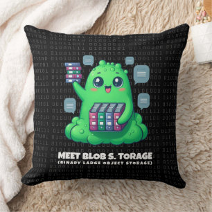 Funny Meet Blob S. Torage Binary Background Kudde