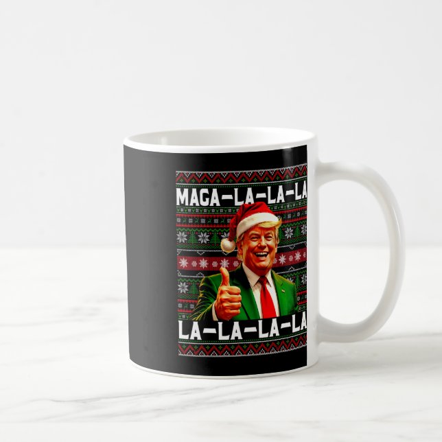 Funny Mega-la-la-Trump Santa Hat Ugly jul Kaffemugg (Höger)