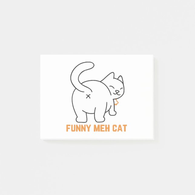 Funny Meh Cat Post-it Block (Framsida)