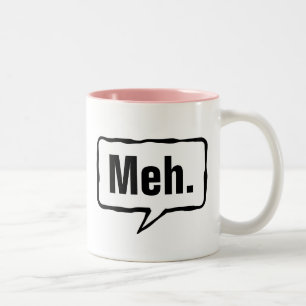 Funny Meh-kaffe mugg i rosa eller anpassningsbar f