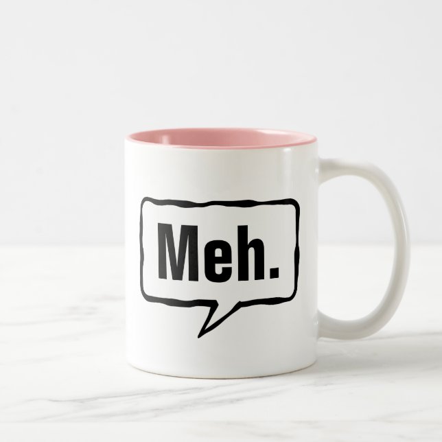 Funny Meh-kaffe mugg i rosa eller anpassningsbar f (Höger)