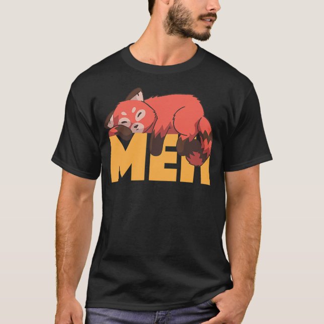 Funny Meh Red Panda Bored Indifferent Sleeping Pan T Shirt (Framsida)