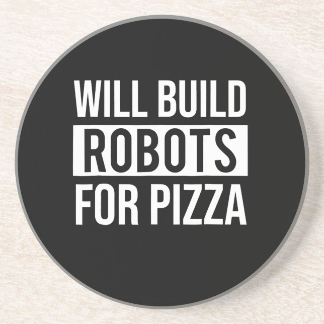 Funny mekaniker Robots Pizza Robotics Underlägg (Framsidan)