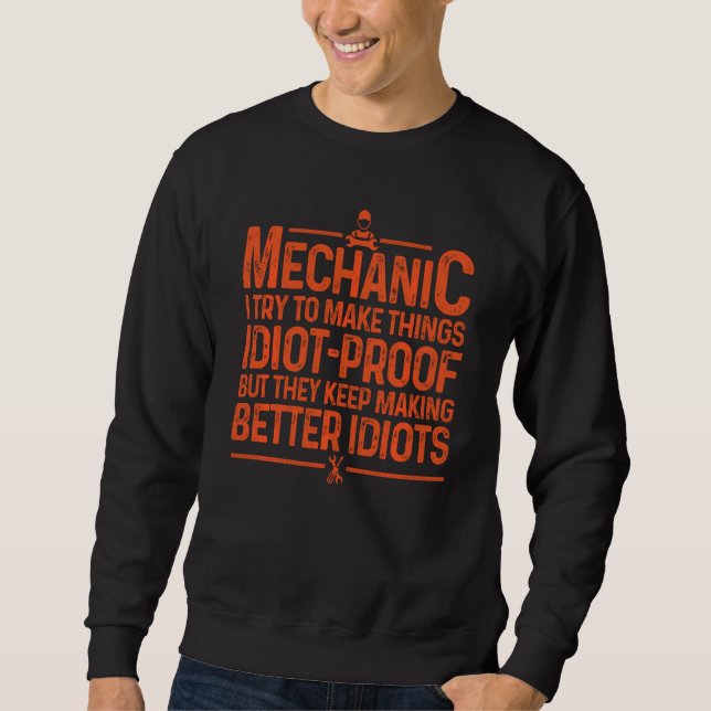 Funny mekanisk konstruktion För manar Pappa-bilver Lång Ärmad Tröja (Framsida)