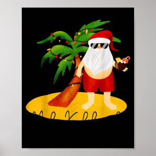Funny Mele Kalikimaka Aloha jul Hawaiian San Poster