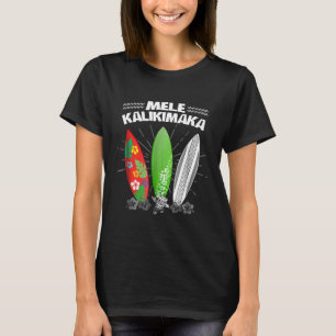 Funny Mele Kalikimaka Shirt Surfboard Tee