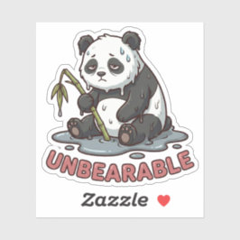 Funny Melting Panda Burnt Out Sticker  Klistermärken