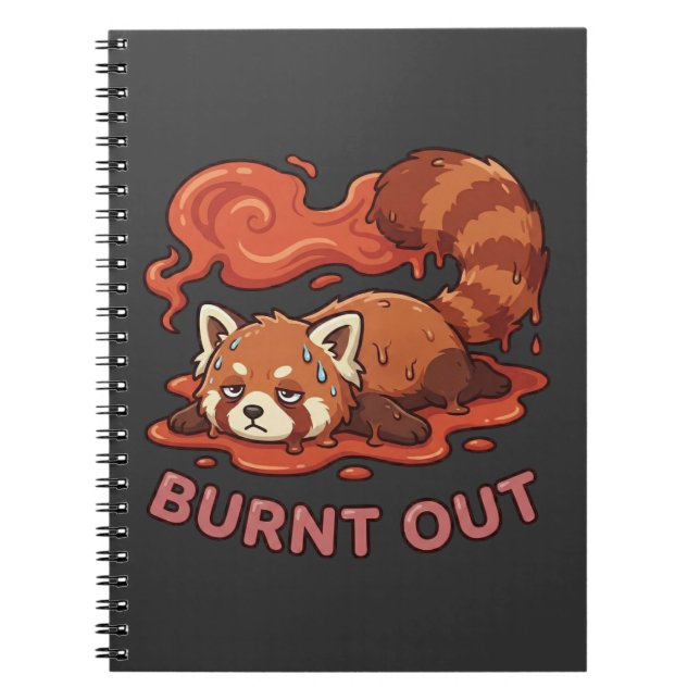 Funny Melting Red Panda Burnt Out Sticker | Cute  Anteckningsbok (Framsidan)