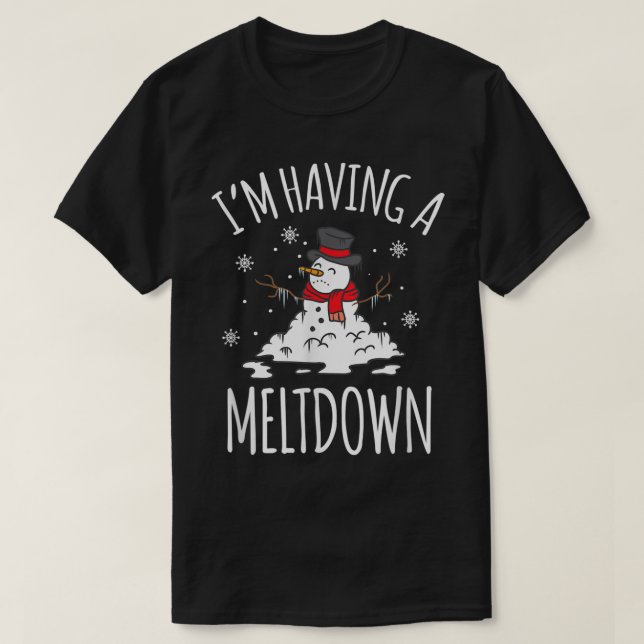 Funny Melting Snowman Christmas Humor Design T Shirt (Design framsida)