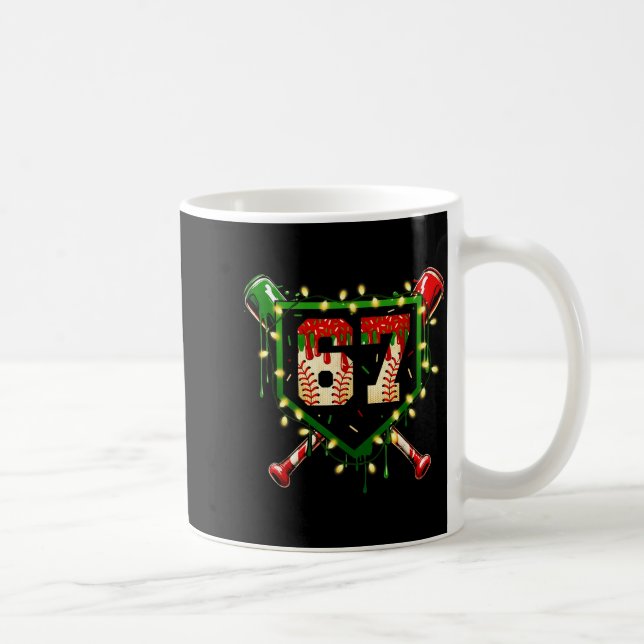 Funny Meme 67 Christmas Baseball Ice Cream Men Boy Kaffemugg (Höger)