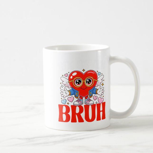 Funny Meme 67 Six Seven Bruh Valentine Heart Women Kaffemugg (Höger)