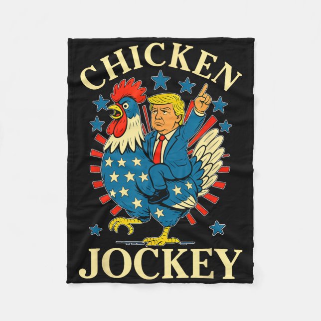 Funny Meme Chicken Jockey Fleecefilt (Framsidan)
