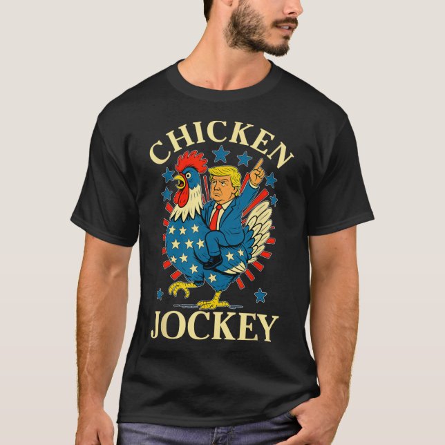 Funny Meme Chicken Jockey T Shirt (Framsida)