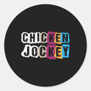 Funny Meme Chicken Jockey T-shirt.png Runt Klistermärke