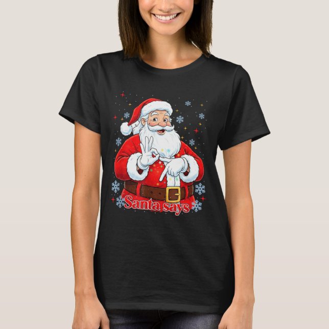 Funny Meme Christmas Santa Gift Men, Women Tee  (Framsida)