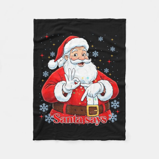 Funny Meme Christmas Santa Gift Men, Women Tee  Fleecefilt (Framsidan)