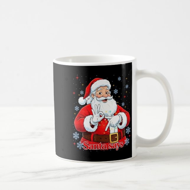 Funny Meme Christmas Santa Gift Men, Women Tee  Kaffemugg (Höger)