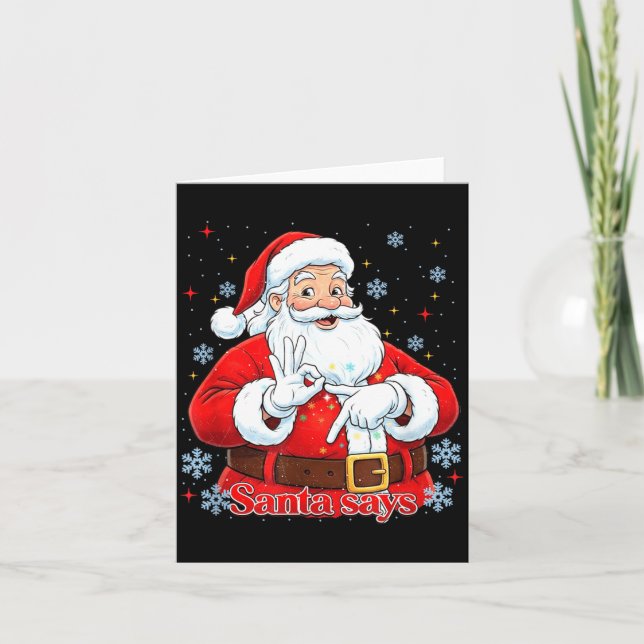 Funny Meme Christmas Santa Gift Men, Women Tee  Kort (Framsida)