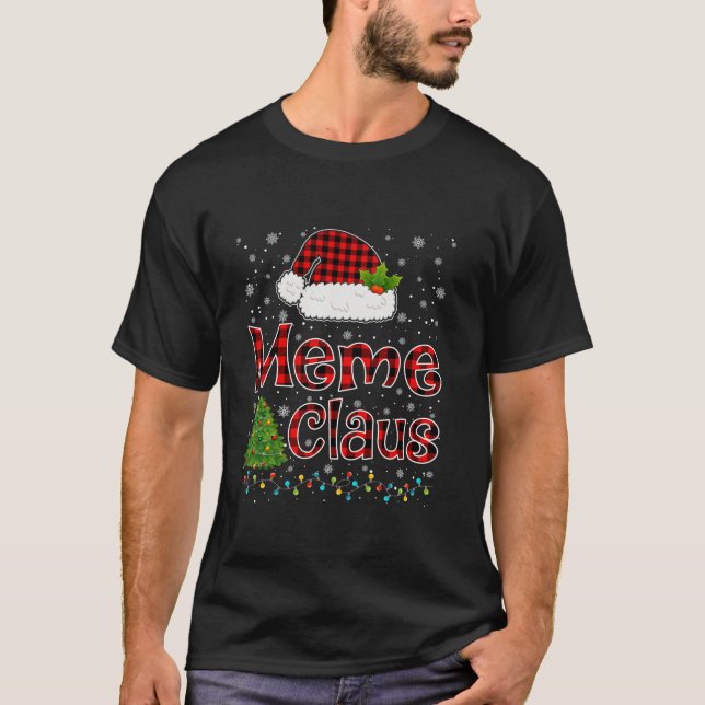 Funny Meme Claus jul Ljus Julafton Pajama Fami T Shirt (Framsida)