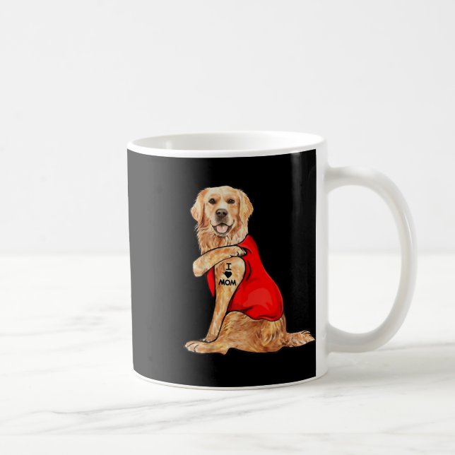 Funny Meme Cute Hund I Kärlek Mamma Tattoo Gift Mo Kaffemugg (Höger)