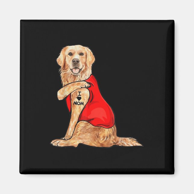 Funny Meme Cute Hund I Kärlek Mamma Tattoo Gift Mo Magnet (Framsidan)