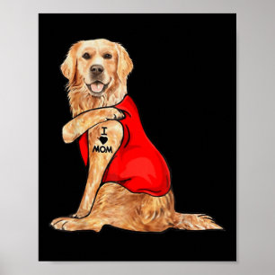 Funny Meme Cute Hund I Kärlek Mamma Tattoo Gift Mo Poster