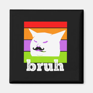 Funny Meme säger Bruh with cat-cinco De Mayo-mexi Magnet