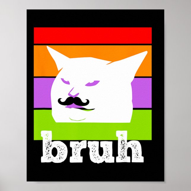 Funny Meme säger Bruh with cat-cinco De Mayo-mexi Poster (Framsidan)