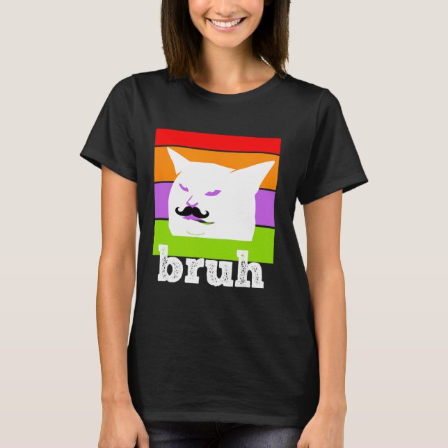 Funny Meme säger Bruh with cat-cinco De Mayo-mexi T Shirt (Framsida)