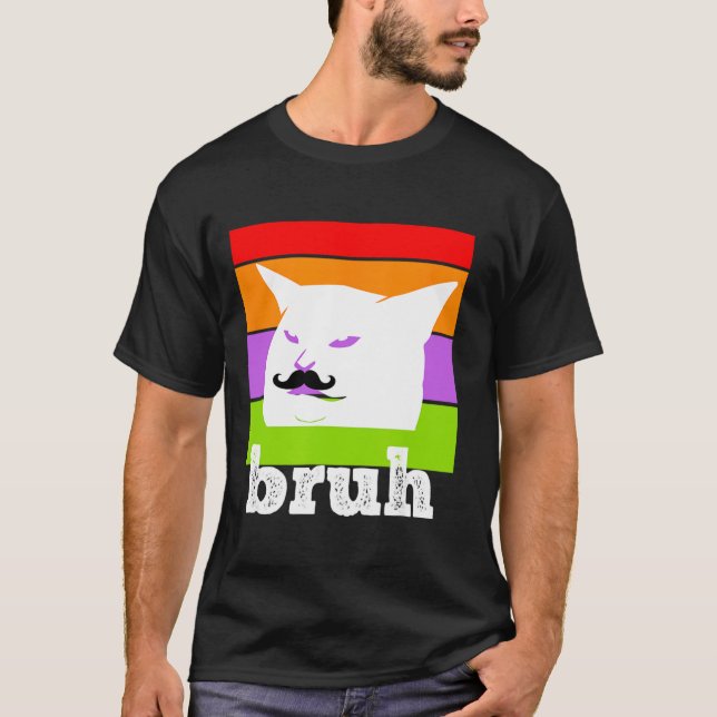 Funny Meme säger Bruh with cat-cinco De Mayo-mexi T Shirt (Framsida)