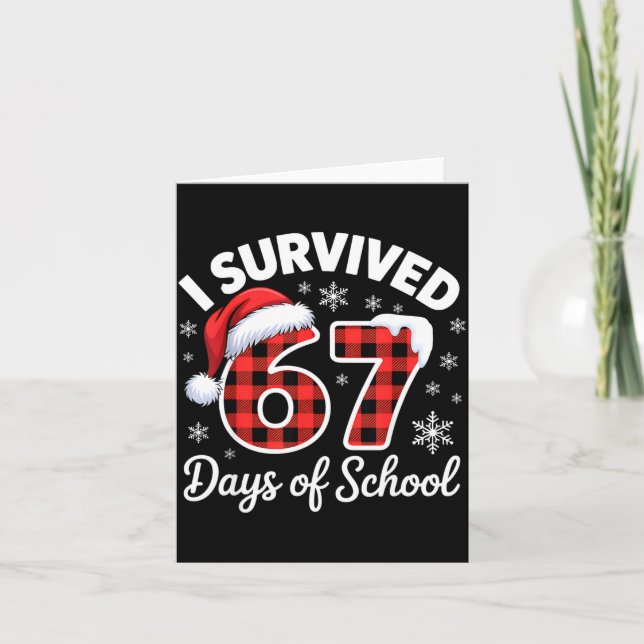 Funny Meme Six Seven Christmas I Survived 67 Days  Kort (Framsida)