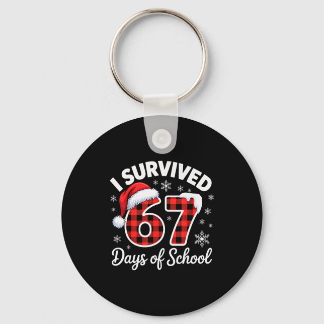 Funny Meme Six Seven Christmas I Survived 67 Days  Nyckelring (Framsida)