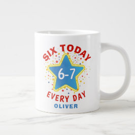 Funny Meme Six Today 6-7 Every Day Birthday Kid's  Jumbo Mugg