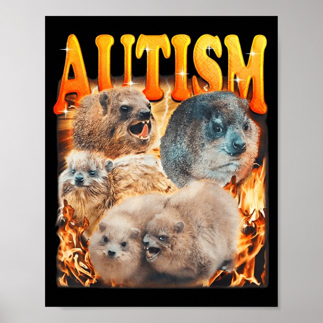 Funny Meme Woodchucks Groundhogs Autistic Autism A Poster (Framsidan)